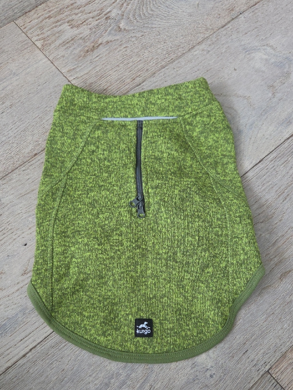 Kurgo Lime Heather Zip-Up Dog Sweater